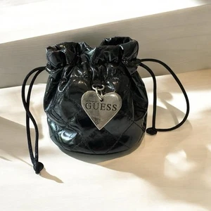 GUESS Black Quilted Small Jewellery Pouch Bag - Picture 1 of 5