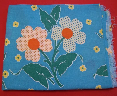 Saco de alimentación de colección tela flores multicolores sobre rosa años 30-50 -37" x 44" Foto 1 de 3