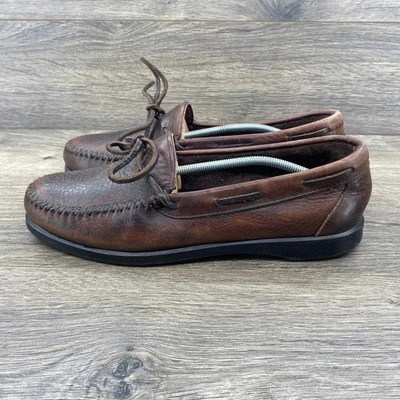 Zapatos sin cordones Timberland de cuero marrón con puntera sin usar, talla 9,5 para hombre Foto 1 de 4