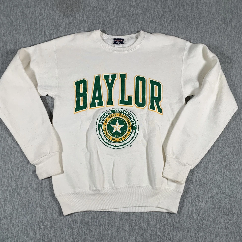 Sudadera De Colección Baylor Bears Para Hombre Mediana Blanca NCAA College Cuello Redondo Años 90 Foto 1 de 4