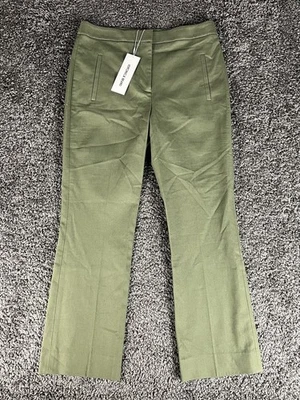 Pantalón Veronica Beard Arte Kick-Flare Verde Ejército Cintura Alta Calce Ajustado Talla 8 Nuevo con Etiquetas Foto 1 de 4