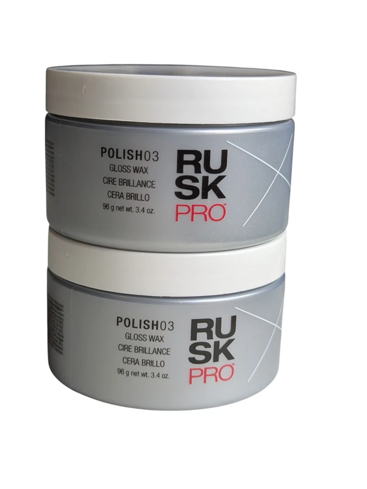 Paquete de 2 ceras brillantes para el cabello Rusk Pro POLISH 03 - tamaño completo 3,4 oz cada una POLISH03 sellada Foto 1 de 3