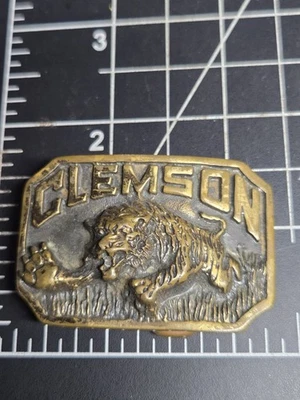 Bronce 1981 Clemson University Tigers Cinturón Hebilla Patrimonio Como Nuevo Raro Fútbol Foto 1 de 4