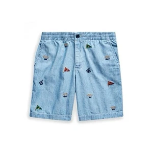 Polo Ralph Lauren Boys Prepster Shorts Sz 14 Chambray Blue - Picture 1 of 6