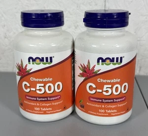 Now Foods (2 Pack) Chewable C-500 Cherry Flavor 100 Tablets GMP Quality 06/2027 - Picture 1 of 4