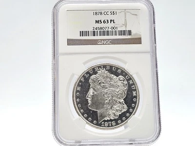 1878-CC NGC MS 63 PL Morgan Silver Dollar **Exquisite Strike DMPL?** 77-001 - Image 1 of 4