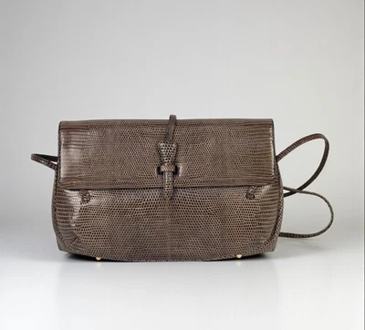Cartera sin asas Judith Leiber / Bonwit Teller cocodrilo marrón Foto 1 de 4