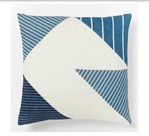 NWT West Elm Steven Alan Silk Hand Blocked Triangle Pillow Cover 20x20 Button - Picture 1 of 14