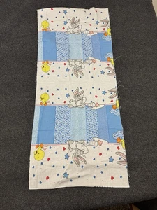 Vtg Warner Brothers Baby Looney Tunes Fabric Tweety Bugs 45" x 19" - Picture 1 of 6