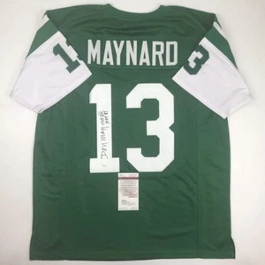 Autographed/Signed Don Maynard HOF 87 New York Green Football Jersey JSA COA - Picture 1 of 4