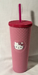 Hello Kitty Cup Studded Tumbler with Straw & Lid PINK Tumbler - Picture 1 of 7