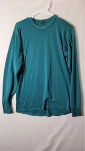 Land's End Men's Large 42-44 Green Pullover Long Sleeve Shirt Made in USA - Picture 1 of 7