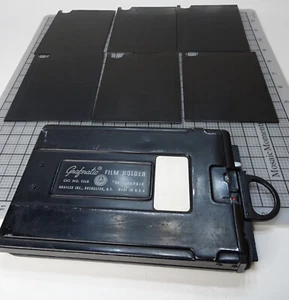 GRAFLEX Graphic Grafmatic 4X5 Sheet FILM HOLDER Cat No. 1268 w/ 6 SEPTUMS* - Picture 1 of 12