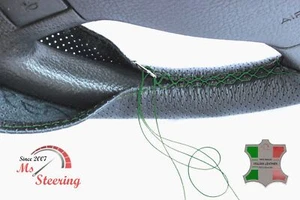 FOR ALFA ROMEO Giulietta Sprint 54-62 BLACK PERF LEATHER STEERING WHEEL COVER DA - Picture 1 of 6