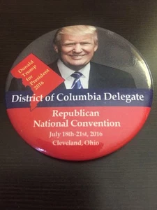 2016 Republican National Convention DC DELEGATE Button Donald Trump & Mike Pence - Picture 1 of 2