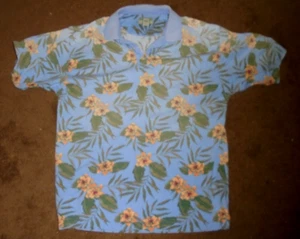 Tropical Flowers Polo Shirt Men's XL Extra Large - Imagen 1 de 3