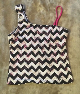 Justice Swim Tankini swim Top Size 14 Peace Signs  - Picture 1 of 9