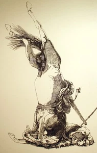 Das Trauma 1948 "Absturz" - Strichätzung - Blatt 36x48 cm -  - Picture 1 of 3