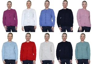 Plus Sizes Crew Neck Front Button Long Sleeves Knitted Pocket Cardigan - Picture 1 of 40