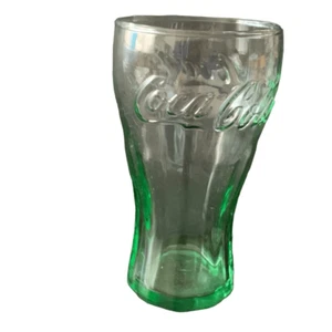 Vintage Coca-Cola grün 6 Unzen Libbey Glas Cola geprägtes erhabenes Logo Schriftzug - Bild 1 von 12