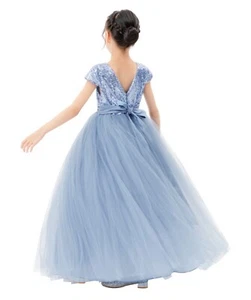 Sequins Tulle Flower Girl Dresses Toddler Formal Dresses Girls Tulle Dresses - Picture 1 of 50