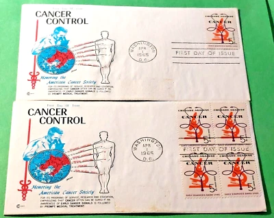 American Cancer Society "Cancer Control" FDI 1965. Lot of 2 - Image 1 of 2