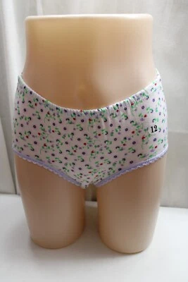 Calzoncillo calzoncillo blanco púrpura encaje floral 100 % algodón colegiala niña 10/12 mujeres #1 Foto 1 de 4