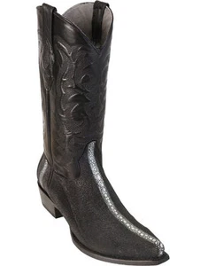 BOTA DE VAQUERO WILD WEST WNIP PUNTA NEGRA GENUINA ROWSTONE STINGRAY OCCIDENTAL (D) - Imagen 1 de 2
