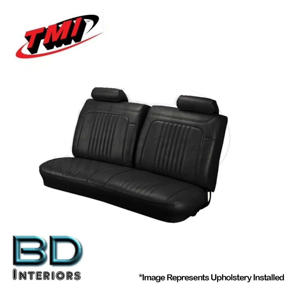 Chevelle 1971 y 1972, tapizado de asiento de banco delantero El Camino, negro, hecho por TMI Foto 1 de 3
