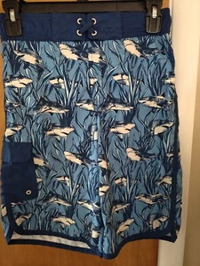 Cat & Jack Boy's Large (12/14) Lined Shark Swim Trunks - Picture 1 of 7