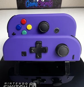 Soft Touch Deep Purple - DPAD Colored ABXY - Custom Joycons for Nintendo Switch - Picture 1 of 4