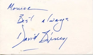 DAVID BIRNEY Vintage Original AUTOGRAPH Signed POSTCARD 1970's Hand-signed RARE - Picture 1 of 2