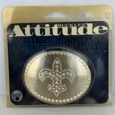 Attitude Buckles Montana Silversmiths Fleur de Lis Rhinestone Belt Buckle - NEW - Image 1 of 4