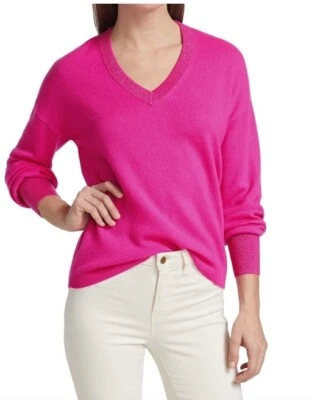 Suéter Lilly Pulitzer Cashmere Jasmina Cuello en V Rosa Metálico Xxs Foto 1 de 4
