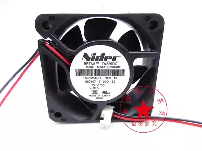 1PC NIDEC M34313-55RA9F 24V 0.16A 6025 6CM cooling fan 2-wire - Image 1 of 3
