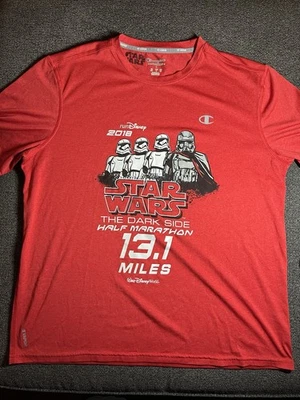 Disney Star Wars The Dark Side Challenge 2017 Half Marathon Disney Run Shirt L - Image 1 of 4