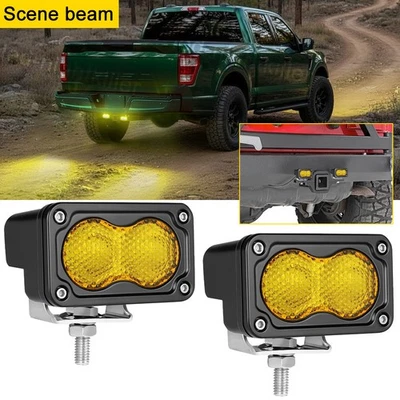 For Trailer Tow Hitch Mounts 3" LED Cube Lights Pods 3000K DRL Running Universal - Image 1 of 4