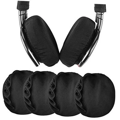  2 pares de fundas para auriculares de tela flexible (certificadas de seguridad del producto), negras Foto 1 de 4