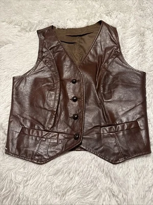 Chaleco Mujer Imitación Cuero Vintage Años 70 80 Talla S Foto 1 de 2