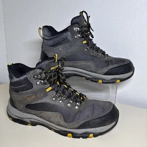 Sketchers Boots Mens 10 ,5 Gray Waterproof Hiking Pacifico Leather Gorpcore Lace - Picture 1 of 11