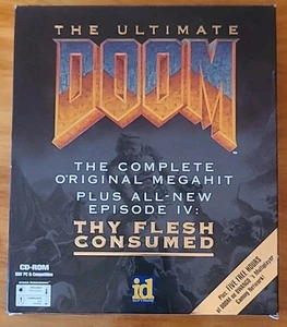 The Ultimate Doom The Flesh Consumed, IBM PC CD-ROM Big Box 1995 CIB w/ Poster - Picture 1 of 9