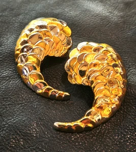 Boucles D'Oreilles Vintage Américaine Ans 60 Or Argent Givenchy - Vtg - Picture 1 of 9