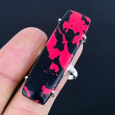 Mosaic Jasper 925 Silver Plated Handmade Ring of US Size 7.5 - Image 1 of 3