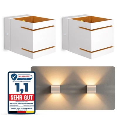 2x LED Wandstrahler KOURA DUO weiß gold Wandaufbauleuchte für G9 Lampe Wandlicht - Bild 1 von 4