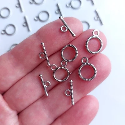 Tibetan Style Alloy Toggle Clasps  Antique Silver colour 15 sets - Image 1 of 2