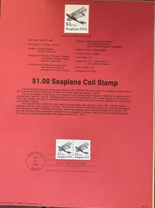 Sello bobina hidroavión USPS página de recuerdo 2468 $1,00 - Imagen 1 de 1