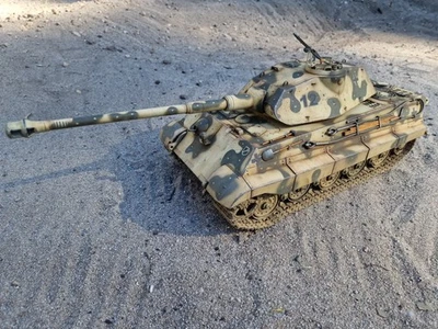 +1/16 Tamiya RC 1st SS Pz Div King Tiger Tank w Metal Tracks Built Painted Aged+ - Image 1 of 4
