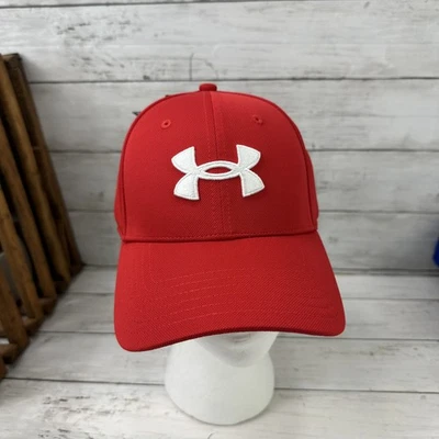 Under Armour UA Boys Red w/White logo Classic Fit S/M Cap Hat NWT - Image 1 of 4