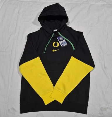 Nike Hombres Oregon Ducks Sudadera con Capucha Sobre el Campo Negro/Amarillo Ropa Oficial Sobre el Campo Foto 1 de 4