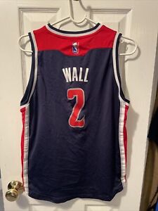 John Wall Washington Wizards Basketball Adidas Boys Blue Jersey Size Large